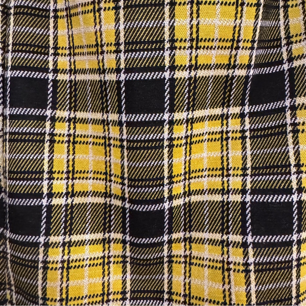 H&M Divided Yellow & Black Plaid A-Line Mini Skirt School Girl Style Small Women - Picture 6 of 8